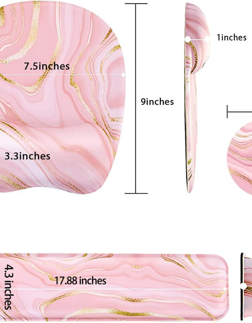 Load image into Gallery viewer, Keyboard Wrist Rest Mouse Pad Wrist Support for Computer Desktop/Laptop/Notebook Memory Foam Keyboard Pad Ergonomic Hand Rest Wrist Cushion for Home Office Gaming - Pink Fluid
