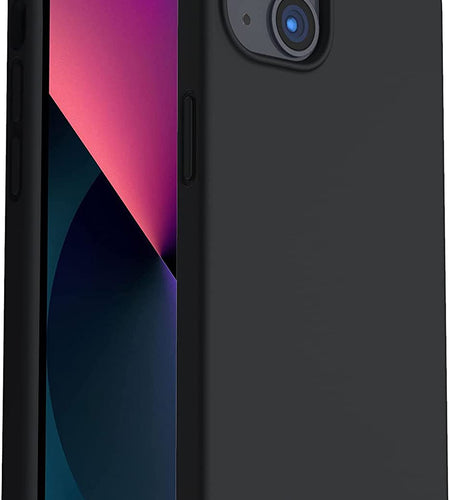 Shockproof Liquid Silicone Designed for Iphone 13 Case Gel Rubber Full Body Protection Anti-Shock Cover Case Drop Protection 6.1Inch-Black