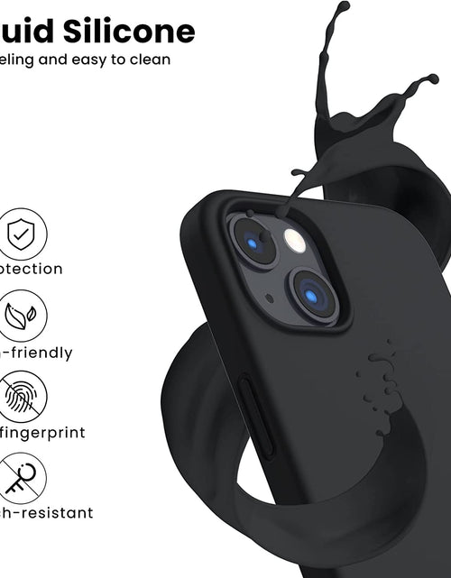Load image into Gallery viewer, Shockproof Liquid Silicone Designed for Iphone 13 Case Gel Rubber Full Body Protection Anti-Shock Cover Case Drop Protection 6.1Inch-Black

