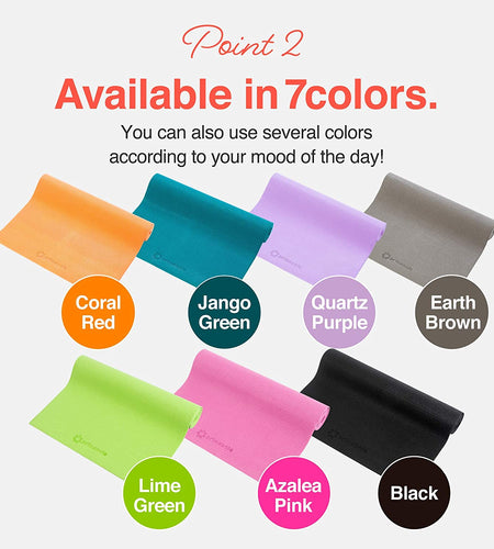 Yoga Mat with Carry Strap for Yoga Pilates Fitness and Floor Workout at Home and Gym