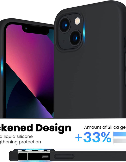 Load image into Gallery viewer, Shockproof Liquid Silicone Designed for Iphone 13 Case Gel Rubber Full Body Protection Anti-Shock Cover Case Drop Protection 6.1Inch-Black
