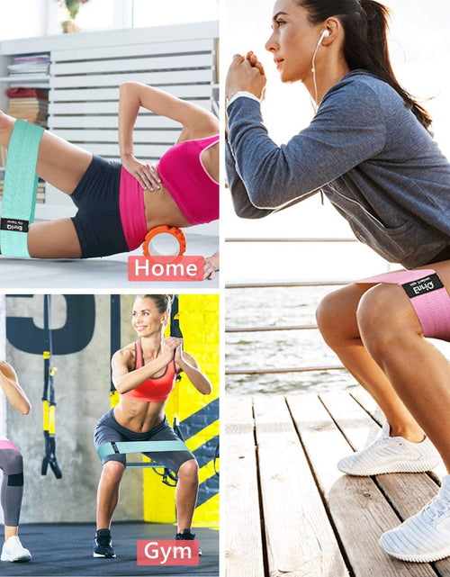 Load image into Gallery viewer, Booty Bands Fabric Resistance Bands for Legs and Butt - Non Slip Cloth Hip Bands Elastic Workout Bands - Activate Glutes and Thighs - Made of Premium Elastic Fabric
