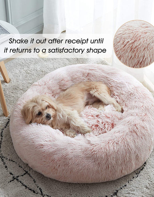 Load image into Gallery viewer, Calming Dog Bed &amp; Cat Bed, Anti-Anxiety Donut Dog Cuddler Bed, Warming Cozy Soft Dog round Bed, Fluffy Faux Fur Plush Dog Cat Cushion Bed for Small Medium Dogs and Cats (20"/24"/27"/30")
