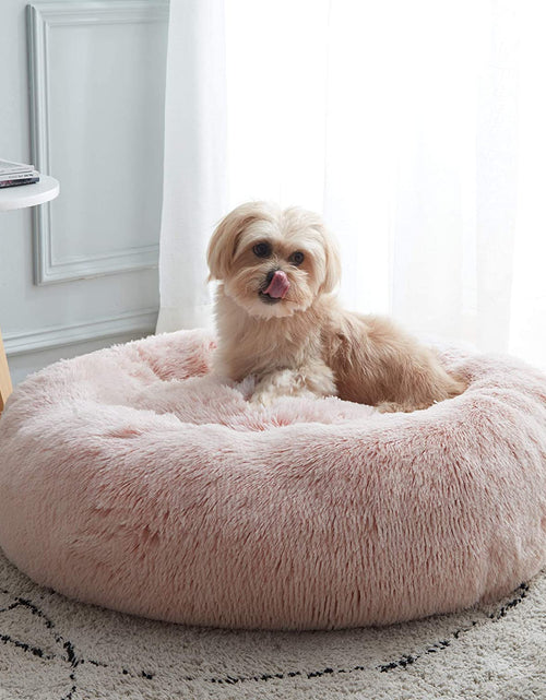 Load image into Gallery viewer, Calming Dog Bed &amp; Cat Bed, Anti-Anxiety Donut Dog Cuddler Bed, Warming Cozy Soft Dog round Bed, Fluffy Faux Fur Plush Dog Cat Cushion Bed for Small Medium Dogs and Cats (20"/24"/27"/30")
